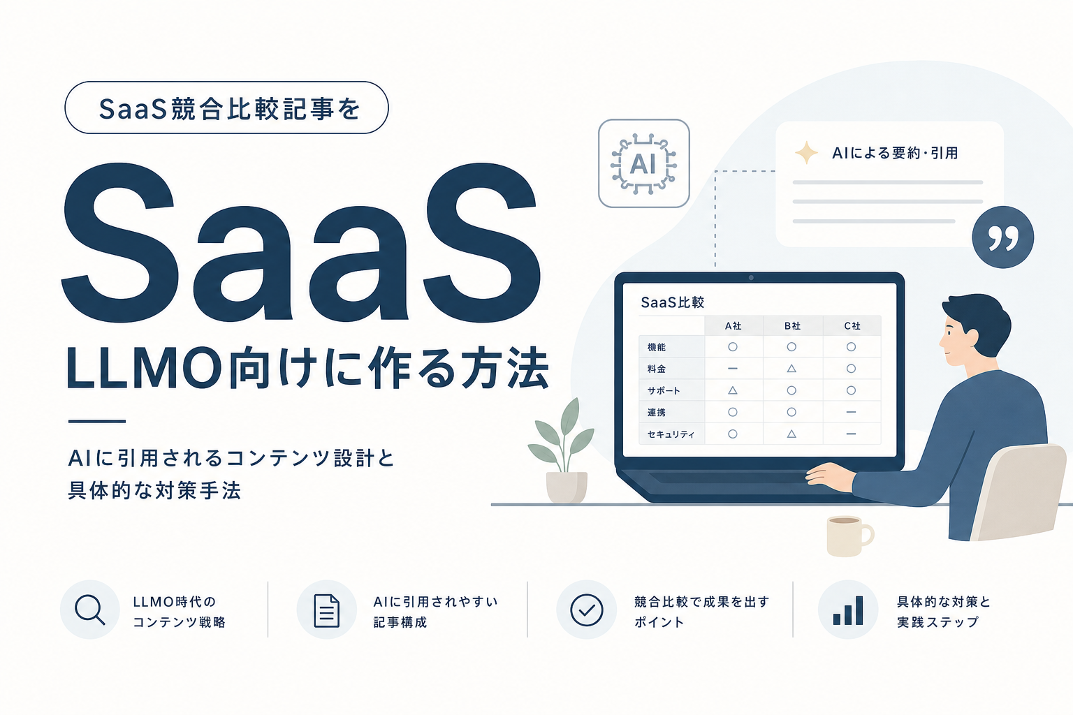 SaaS競合比較記事をLLMO向けに作る方法|AIに引用されるコンテンツ設計と具体的な対策手法