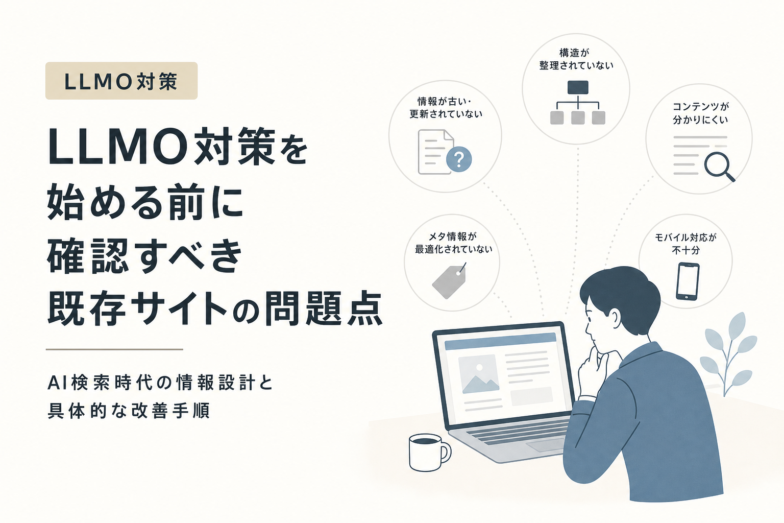 LLMO対策を始める前に確認すべき既存サイトの問題点|AI検索時代の情報設計と具体的な改善手順