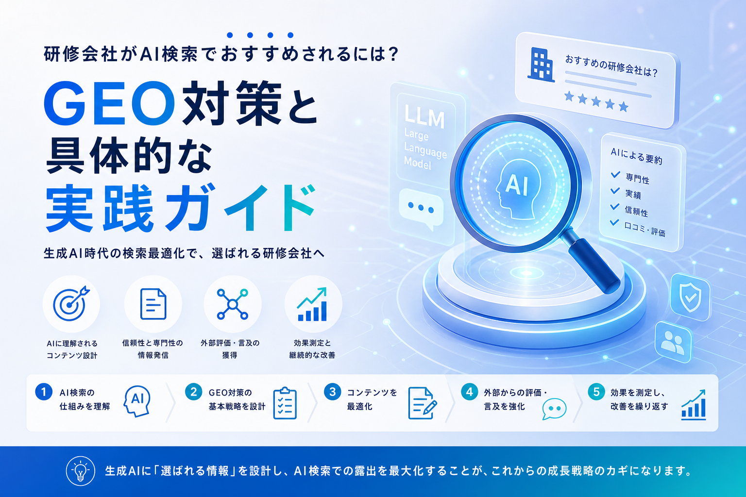 研修会社がAI検索でおすすめされるには?GEO対策と具体的な実践ガイド
